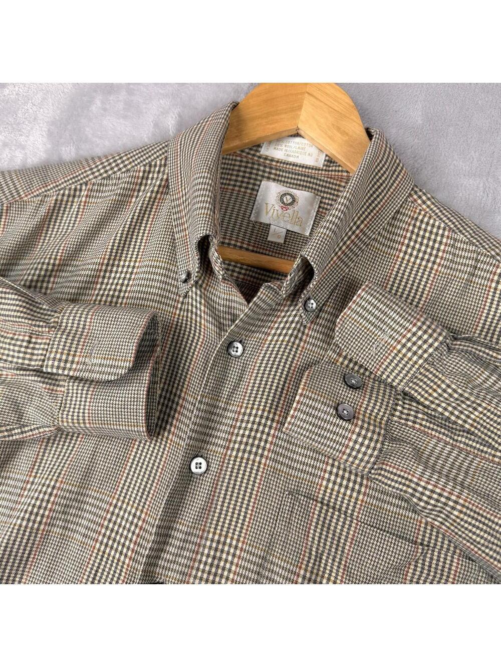 Viyella Shirt Men’s XL Cotton Wool Long Sleeve Flannel Button Up Preppy Vintage